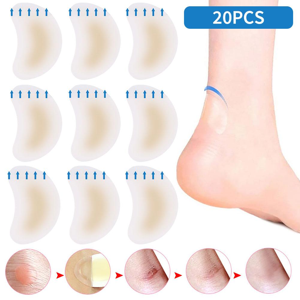 20PCS Soft Gel High Heel Foot Patches Adhesive Heel Blister Bandage Hydrocolloid Shoes Stickers Pain Relief Plaster Foot Care