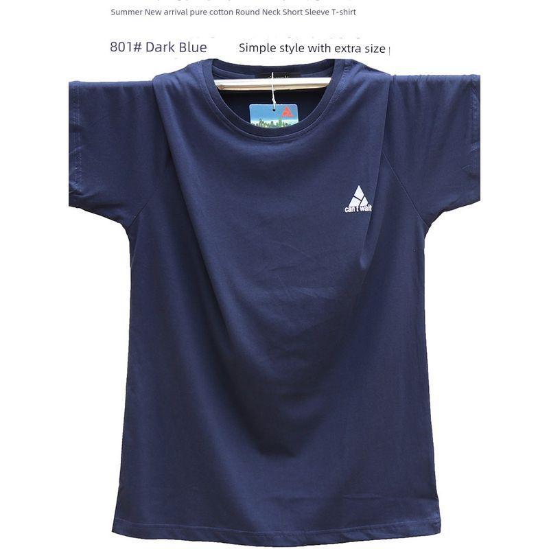 

Summer Clothes T-shirt Men s Short Sleeve XL Size Men s Clothing Fashion Minimalist Loose T-shirt Pure Cotton plus Size Sports Trendy T 801 short dark blue 175-L