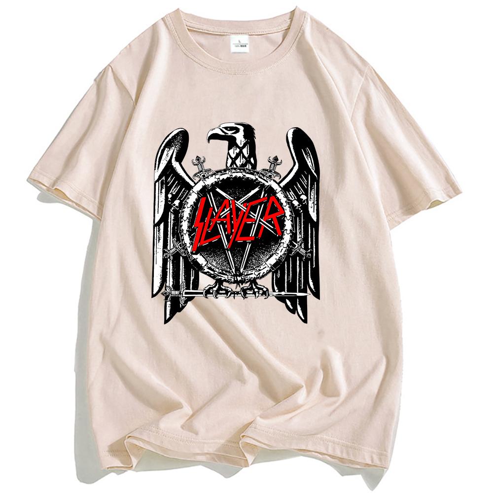 Slayer Eagle Graphic Printing T-shirt Cotton Short Sleeve Casual Male Tshirt O-neck Street Style Unisex Streetwear Men/Women Tee