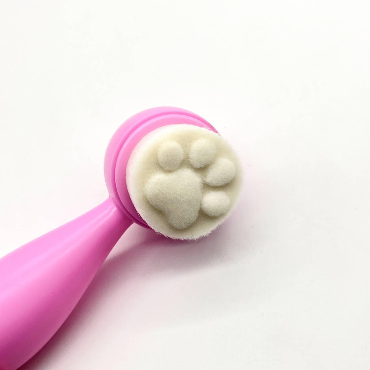 

Двусторонняя силиконовая массажная щетка для умывания в виде кошачьей лапки - Удобная для путешествий