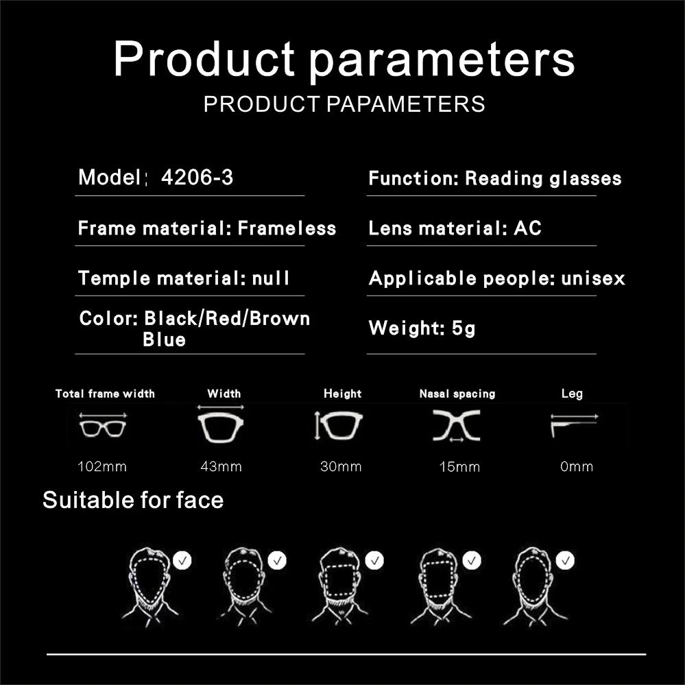 Foam Nose Reading Glasses Men With Case Women'S Clip On Nose Pads Mini  Portable Wallet Reader