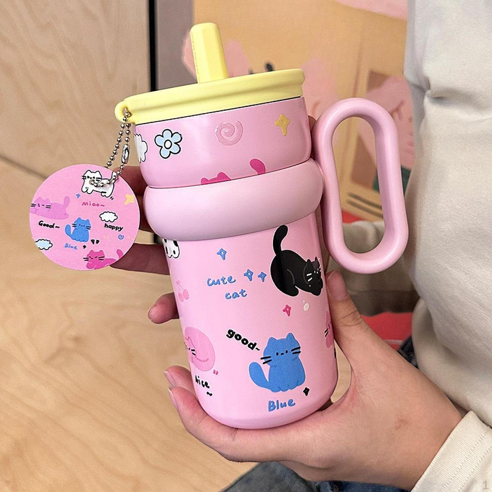

540ml Insulated Cup with Handle Ideal for Home Use And Celebrations розовый