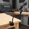 13 inch Gooseneck Microphone Stand Fit for Shure AT2020 with 2 Adapters and Cable Ties Flexible Mic Arm Heavy Duty Super Clamp