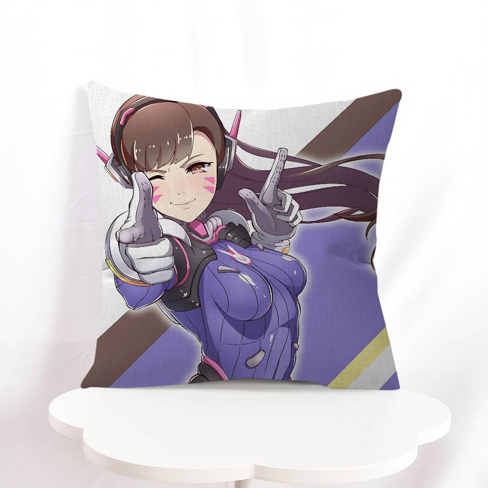 D.Va Cartoon Pillowcase Toon Gift Cushion Cover Bedroom Home Sofa Chair Seat Decor Pillow Case