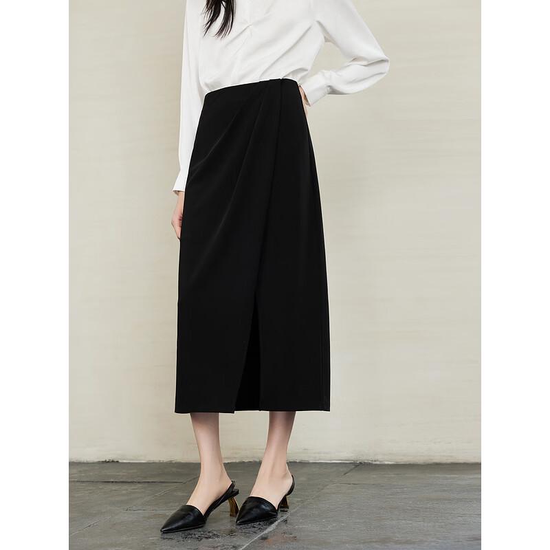 Gejin High-Waisted Side-Slit Midi Skirt M
