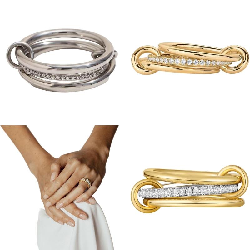 Modern Stackable Rings Set Trendy Everyday Jewelry Accessory for Women In Gold Silver Color Titaniums Steel Designs