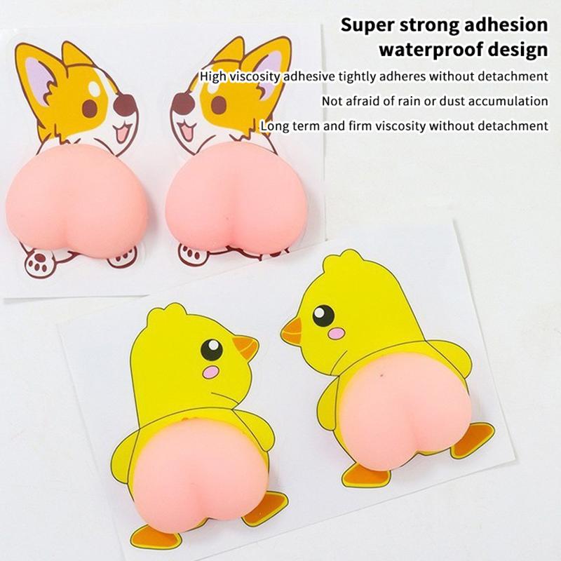 1/5 Pairs 3D Solid Silica Gel Phone Decoration Wall Stickers Refrigerator Anti-Collision Decals Creative Cartoon Car Sticker