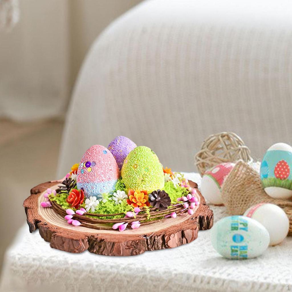 Easter Bird Nest Eggs Statue Sculpture, Festive Decor, Craft Collectible Decorative Figurine