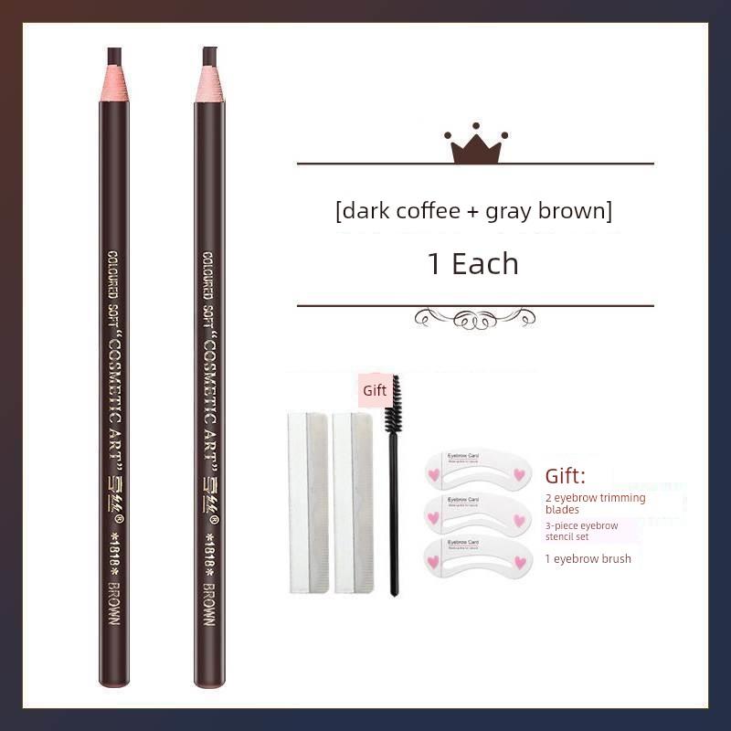 1818 Hengsi Threaded Eyebrow Pencil Waterproof Long-Lasting Non-Fading Henry Eyeliner Pen Two-In-One for Tattoo Artists