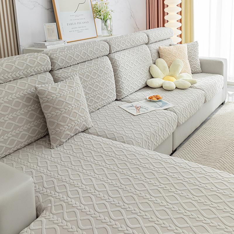 Jacquard Polar Fleece Sofa Cover All-inclusive Universal Elastic Sofa Cover Four Seasons Universal Anti-cat Scratch Sofa Cover