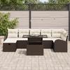 Ensemble de canapés de jardin 8 pièces marron en poly rotin, Canapé de jardin 2 places avec rangement et coussins marron 3361097