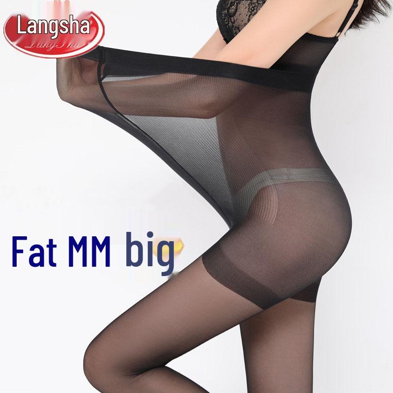 Langsha Plus Size Summer Thin Double Gusset Non-slip Durable Pantyhose