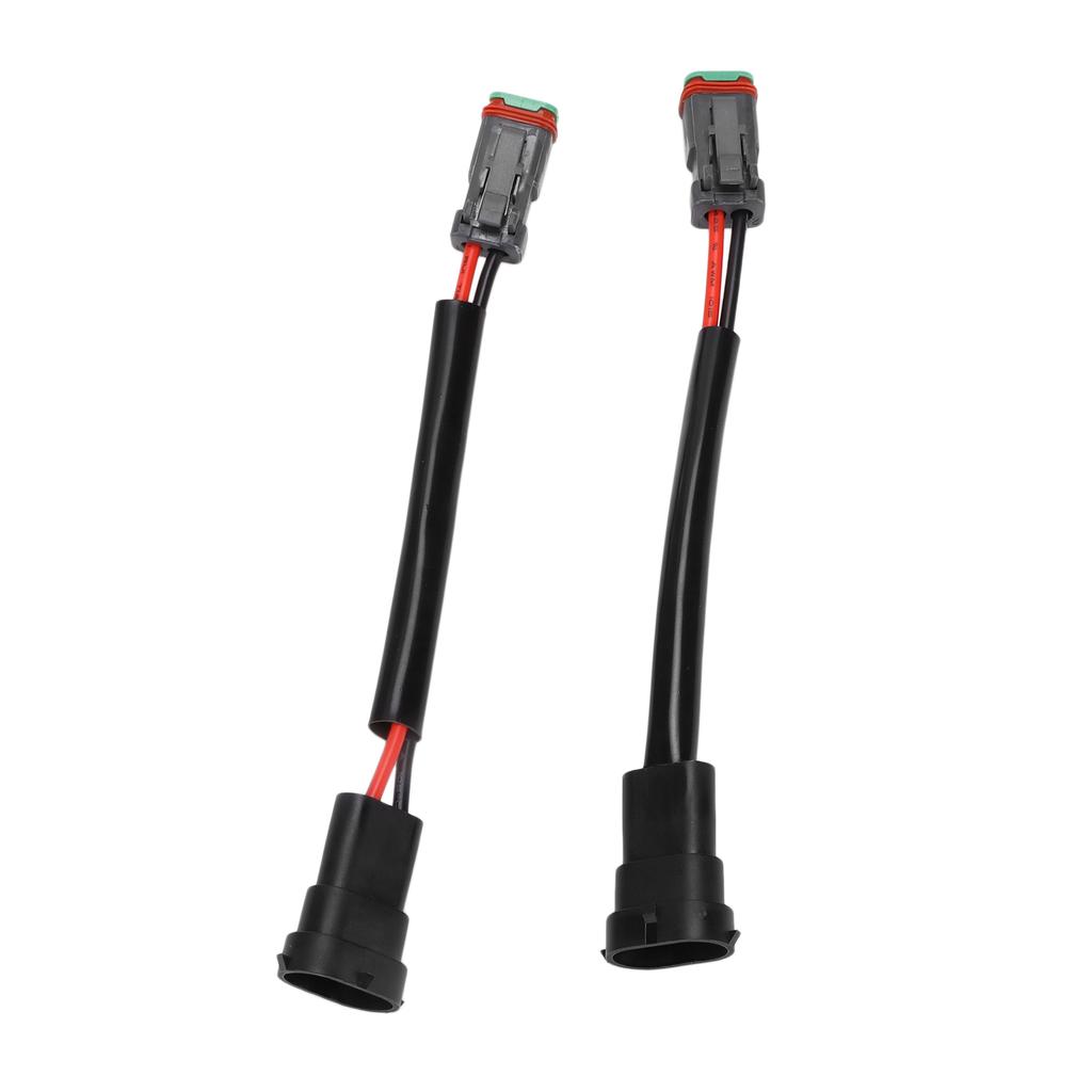 2pcs DT Female to H11 Male Conversion Wire Harness Adapter Waterproof for LED Work Lamp Light Bar