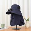 Chapeau Ventilateur Solaire Chapeau Ventilateur de Refroidissement d'Extérieur avec Rabat pour le Cou Protection Faciale Bord Large Respirant Chapeau de Protection Solaire pour Randonnée Pêche