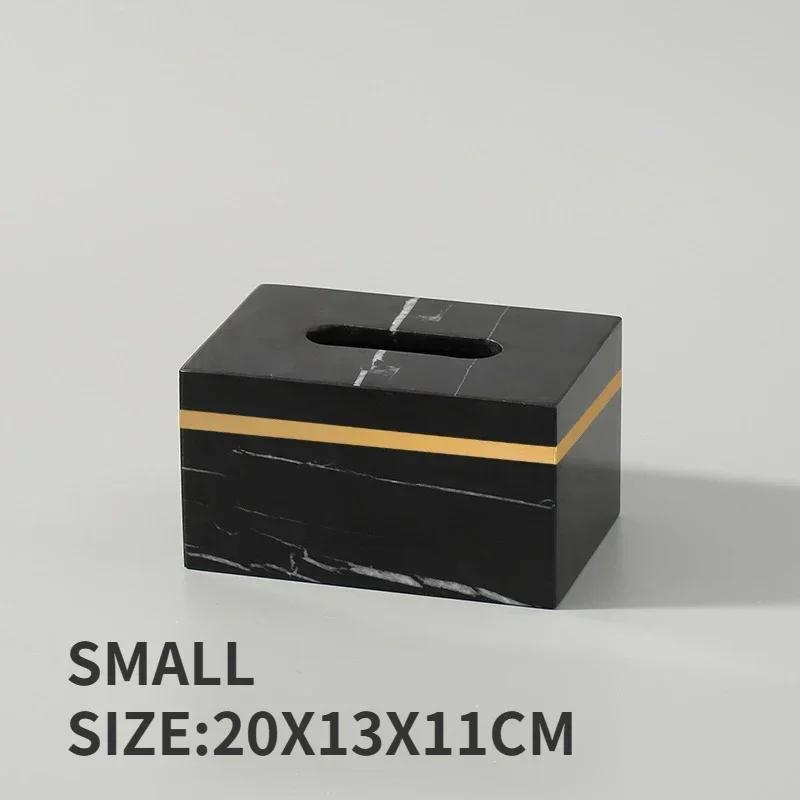 Nordic Modern Natural Marble Tissue Box Rectangular Light Luxury Paper Box Home Hotel Model Room Ornaments Creative Crafts
