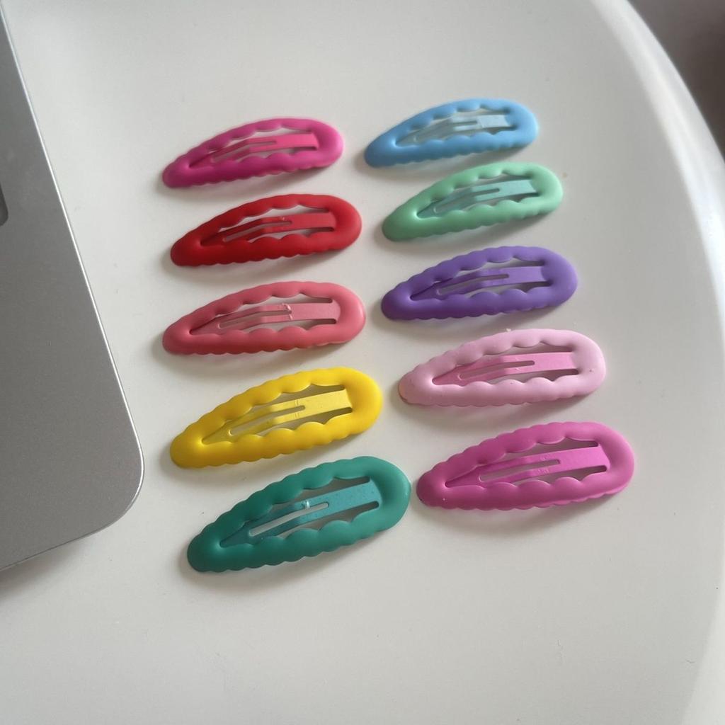 Candy Colored 5cm Wave Drop Oil Clip Adorable Children BB Clip Bangs Hair Clip Sweet Girl Heart Faion Hair Accories