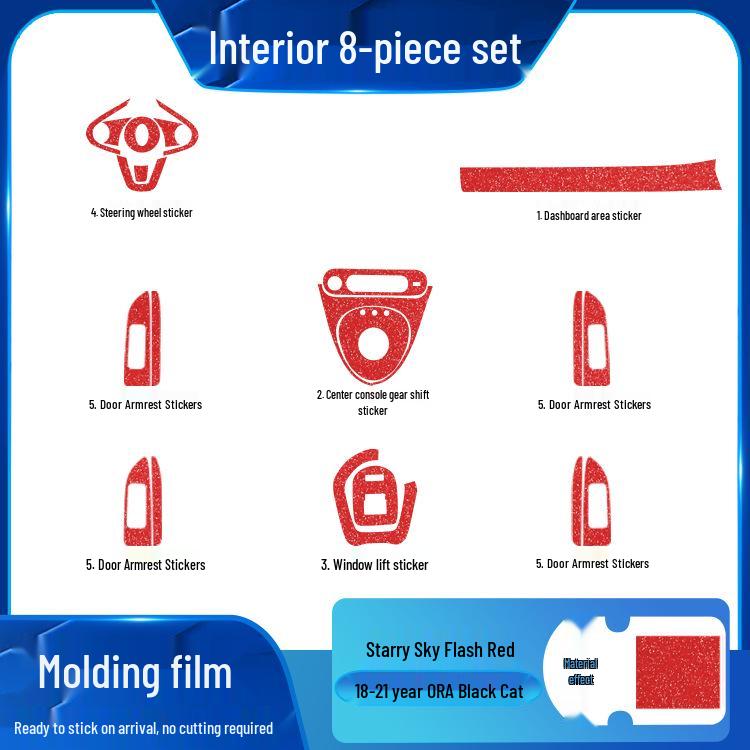 Starry Sky Film for ORA Black/Good Cat Interior Frosted Wrap Sticker Replacement