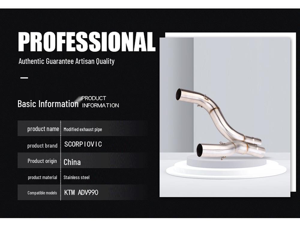 Fits 2006-2012 DUKE ADV990S: Modified Carbon Fiber Mid-Section Exhaust Tailpipe