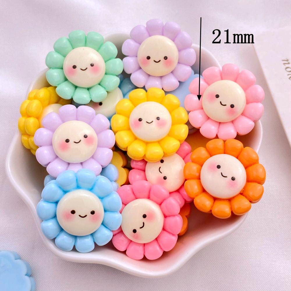 

10Pcs New Cute Resin Little Sunflower Series Flat Back Home Decor Parts Embellishments For Hair Bows Accessories