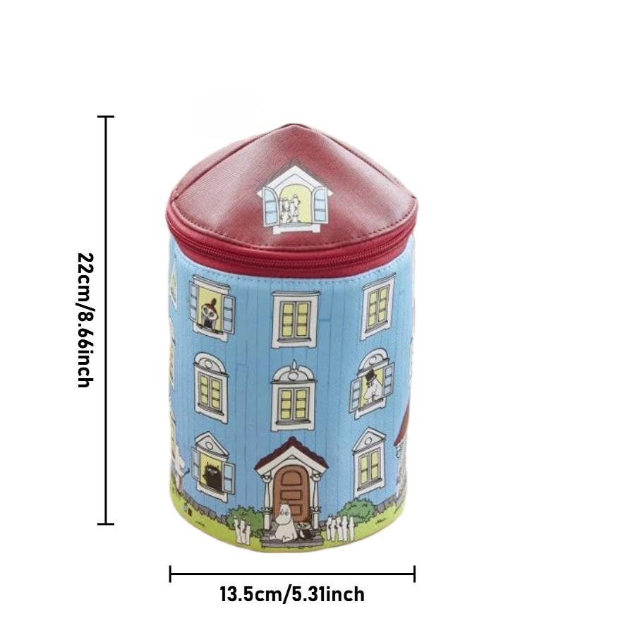 

Storage Bag Magazine Style PU Leather Digital Printed House Design Large Capacity Travel Storage Makeup Bag Multifunctional