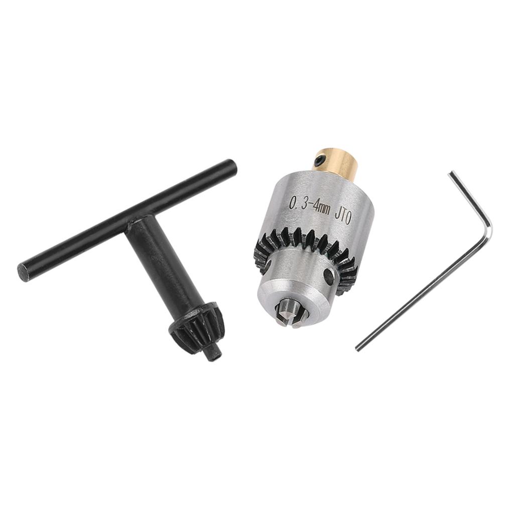 Micro 0.34mm JTO Taper Mounted Drill Chuck  and Wrench with Chuck Key for Lathe Electric Drill