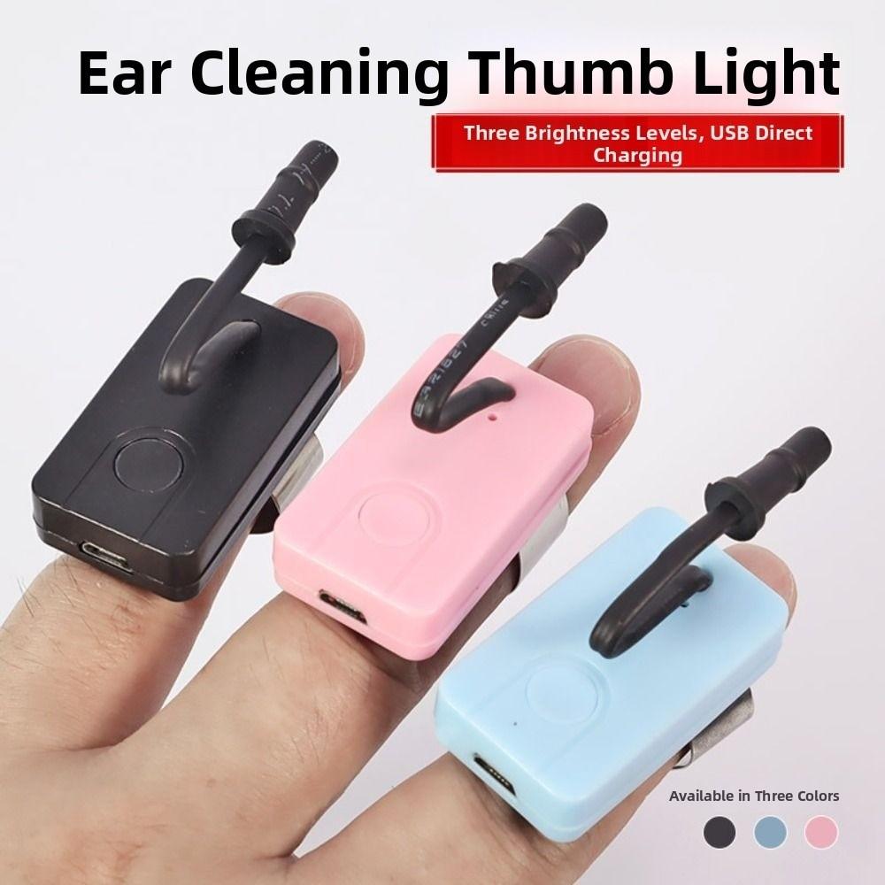 Adjustable Lighting Angle Ear Picking Thumb Lamp Rechargeable Flashlight Led  Earpick Supplies