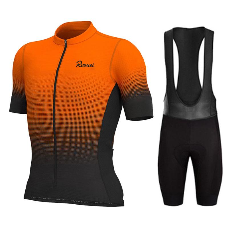 Rvouei Team Cycling Jersey Set Summer Bicycle Suit Quick Drying Bib Shorts Clothes Mtb Maillot Ropa Ciclismo Mountain Bike Wear