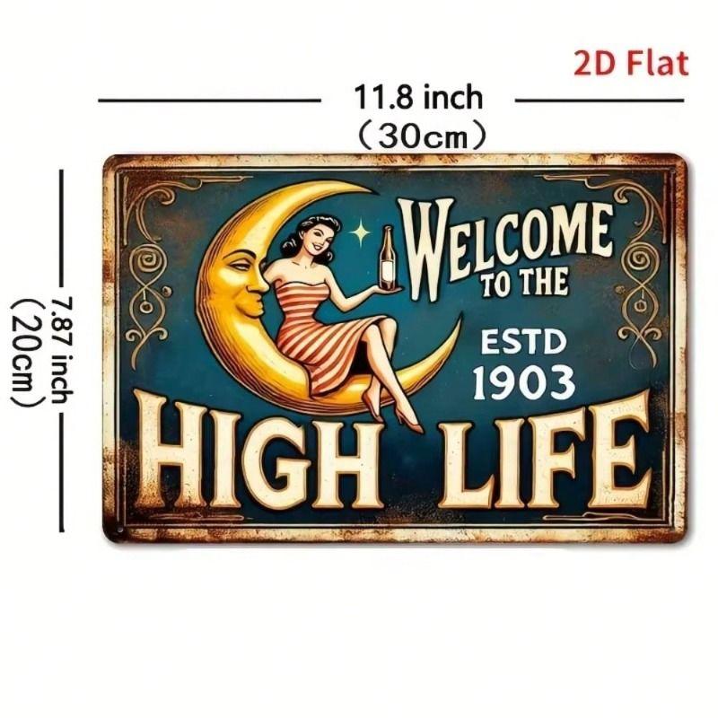 Decorative Metal Tin Sign Wall Art Home Decor 20x20 Cm