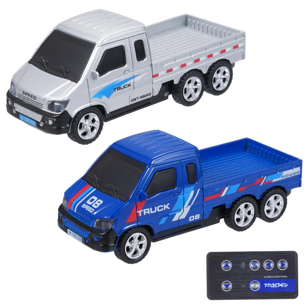 Mini Remote Control Truck, 2.4Ghz Alloy Electric Vehicle with Lights, App Controlled Toy for Boys Ki