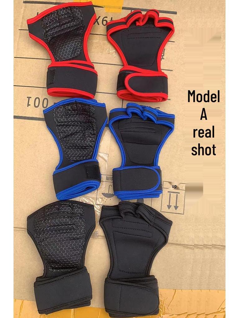 Half Finger Fitness Gloves with Wrist Support for Men & Women – Perfect for Pull-ups, Dumbbells, Deadlifts, and Barbell Protection