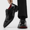 Pointed derby shoes men's CL red-soled leather shoes three-joint invisible inner height increase flow high-end leather shoes 8039