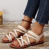 Summer Women's Cross Belt Casual Color Flat Bottom Versatile Comfortable Non Sandals for Wearing Outside