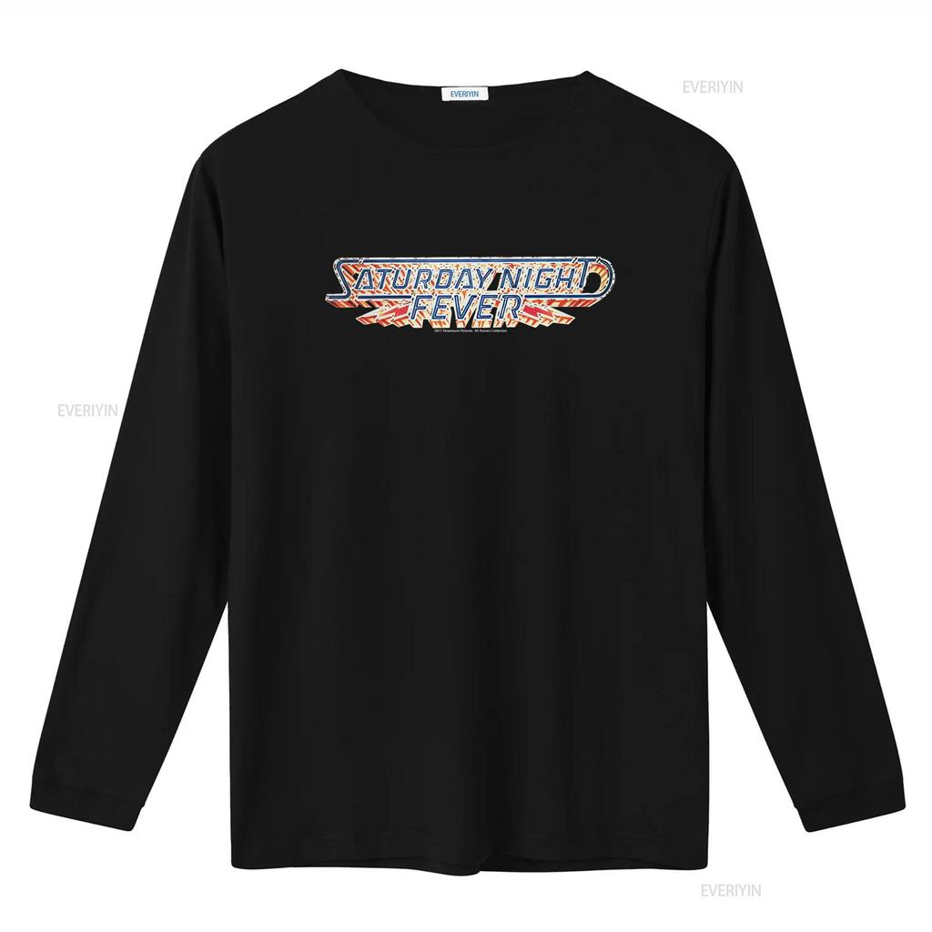 Saturday Night Fever Logo 70er Jahre Tanzfilm Inspiriertes T-Shirt Herren Lizenziert Tony Schwarz vintage gewaschen homme Designer-Kleidung