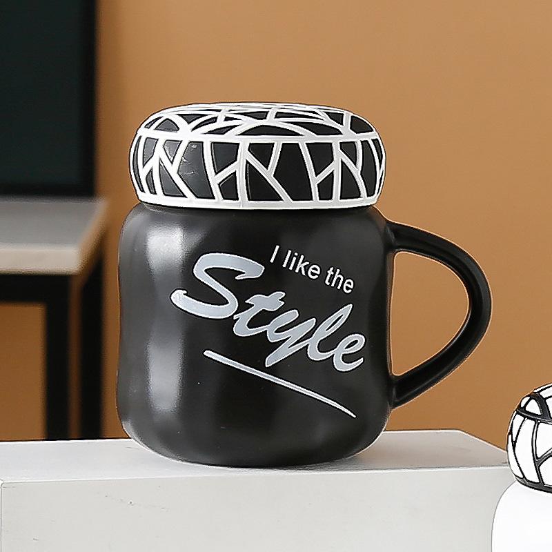 Creative ceramic bird's nest cup with lid high value trend personalized cup men's and women's gifts coffee milk drinking cup