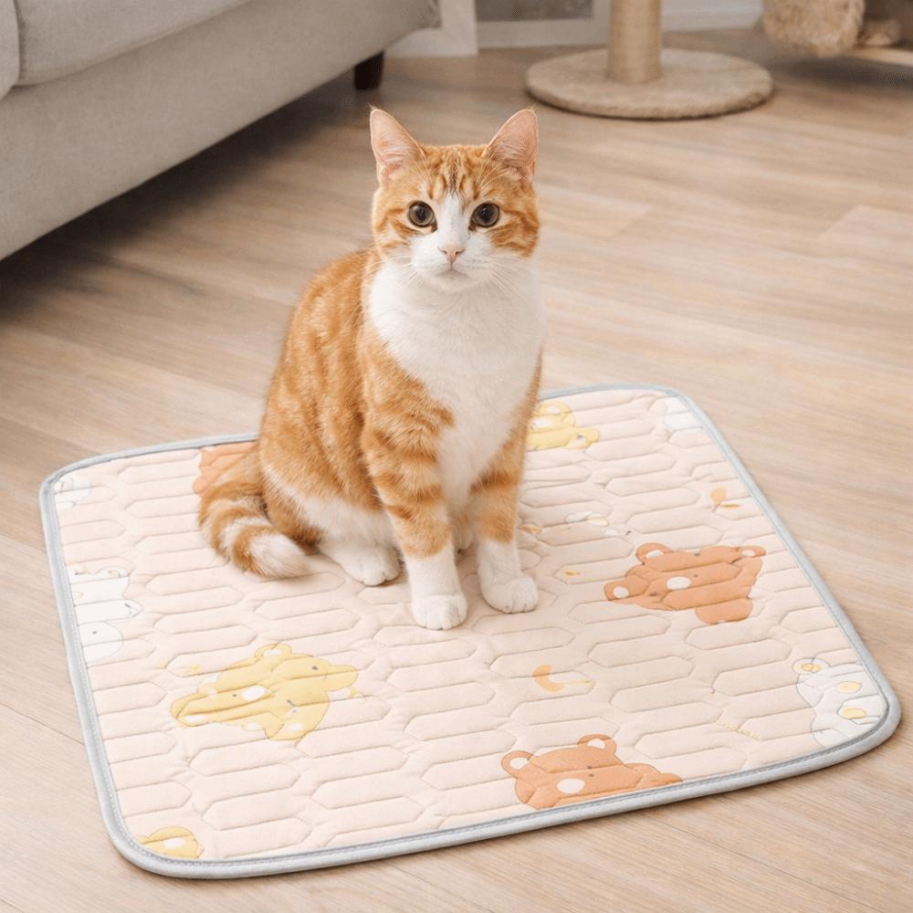 Washable Cooling Dog Mat Cool Feeling Cat Sleeping Cushion Cartoon Pattern Pet Nest Mat  Car Travel