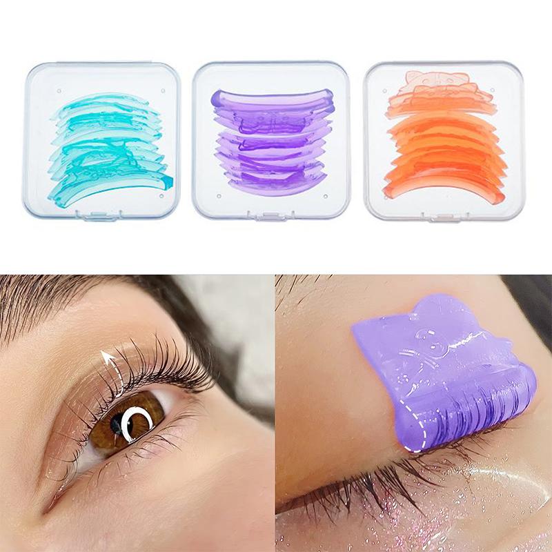 5 Paar C-Schwung Silikon Wimpernwellen-Pads Klebrige Wimpernstäbchen Lifting 3D Wimpernverlängerung Zubehör Wiederverwendbares Make-up-Werkzeug