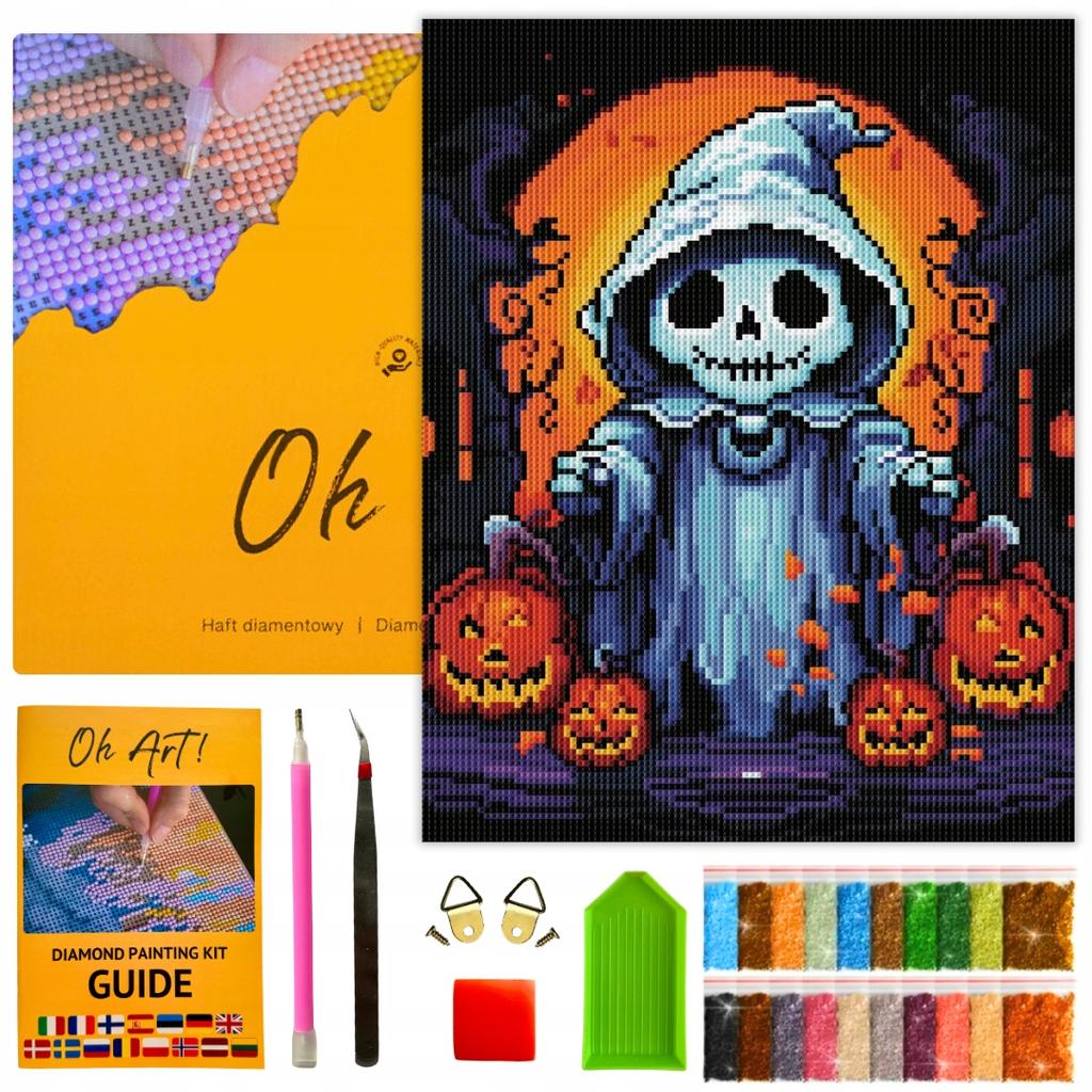 Haft diamentowy z ramką mozaika 5d 30x40 halloween diamond painting oh art!