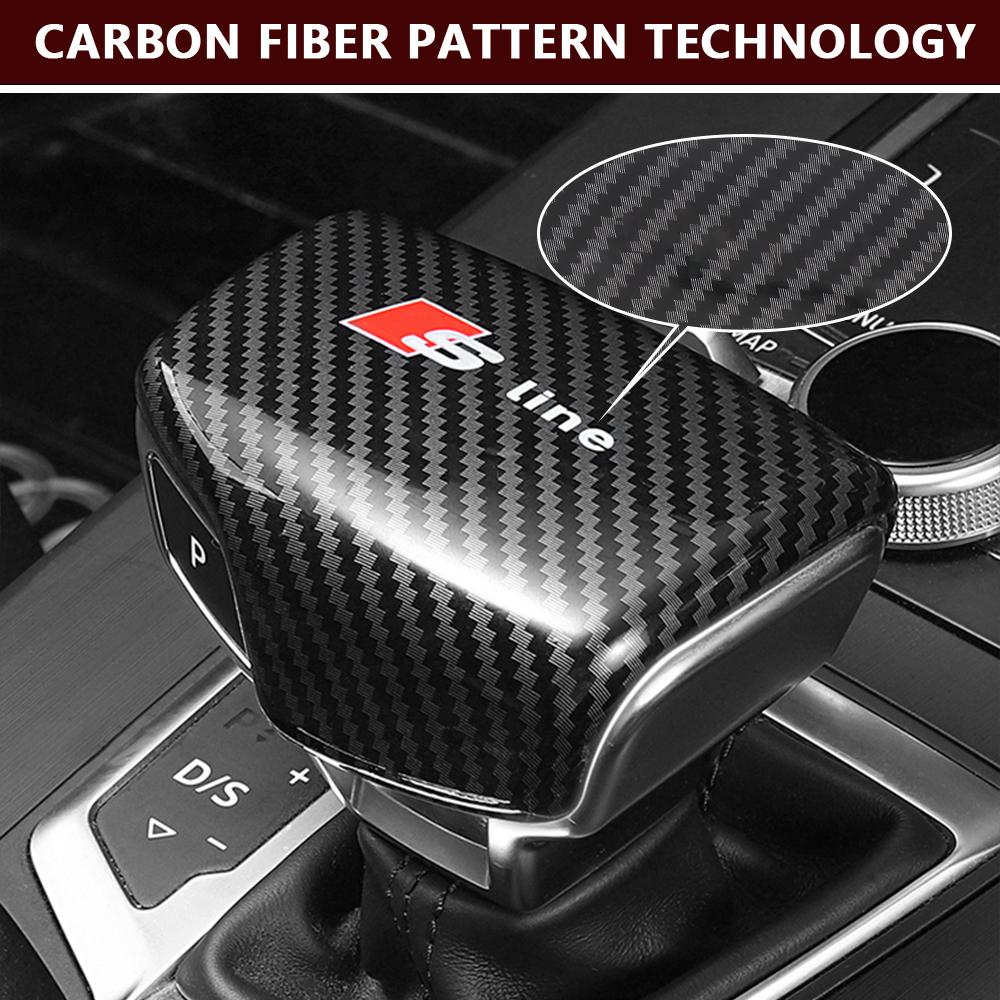 Car Emblem Gear Shift Knob Manual Gear Stick Head Shift Knob Cover Trim Sticker For 4IYEJ A3 2014-2018 A6L 2016-2018 A7 2015-2018