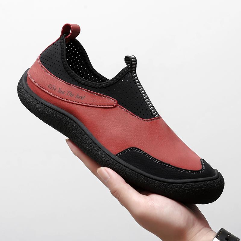 

Мужские повседневные кроссовки Замшевая кожа Мужская обувь Горячая распродажа Ручная работа Дышащая обувь для ходьбы Большой размер 47 47 красный