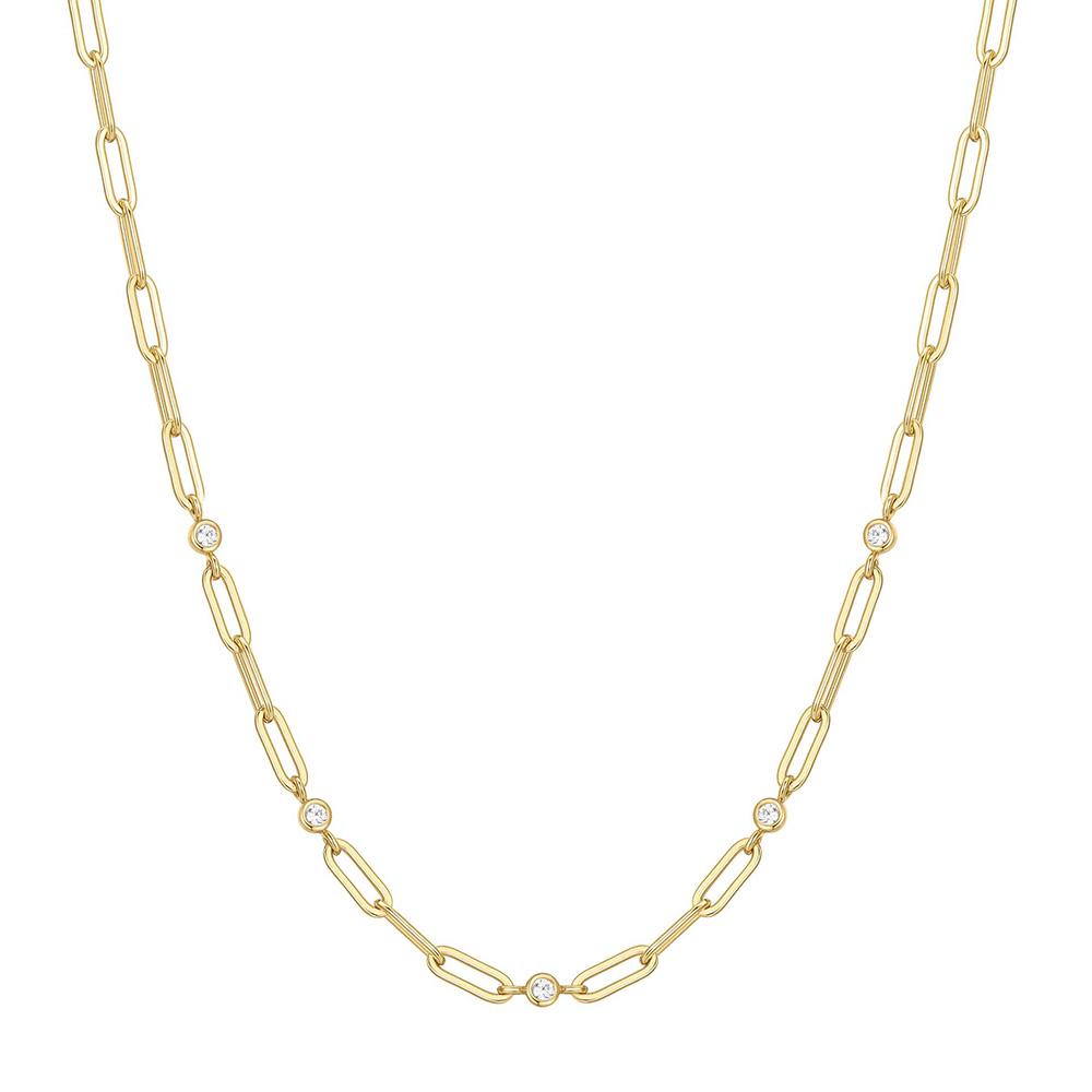Ania Haie Gold Bezel Paperclip Chain 925 Silver Necklace N069-07G