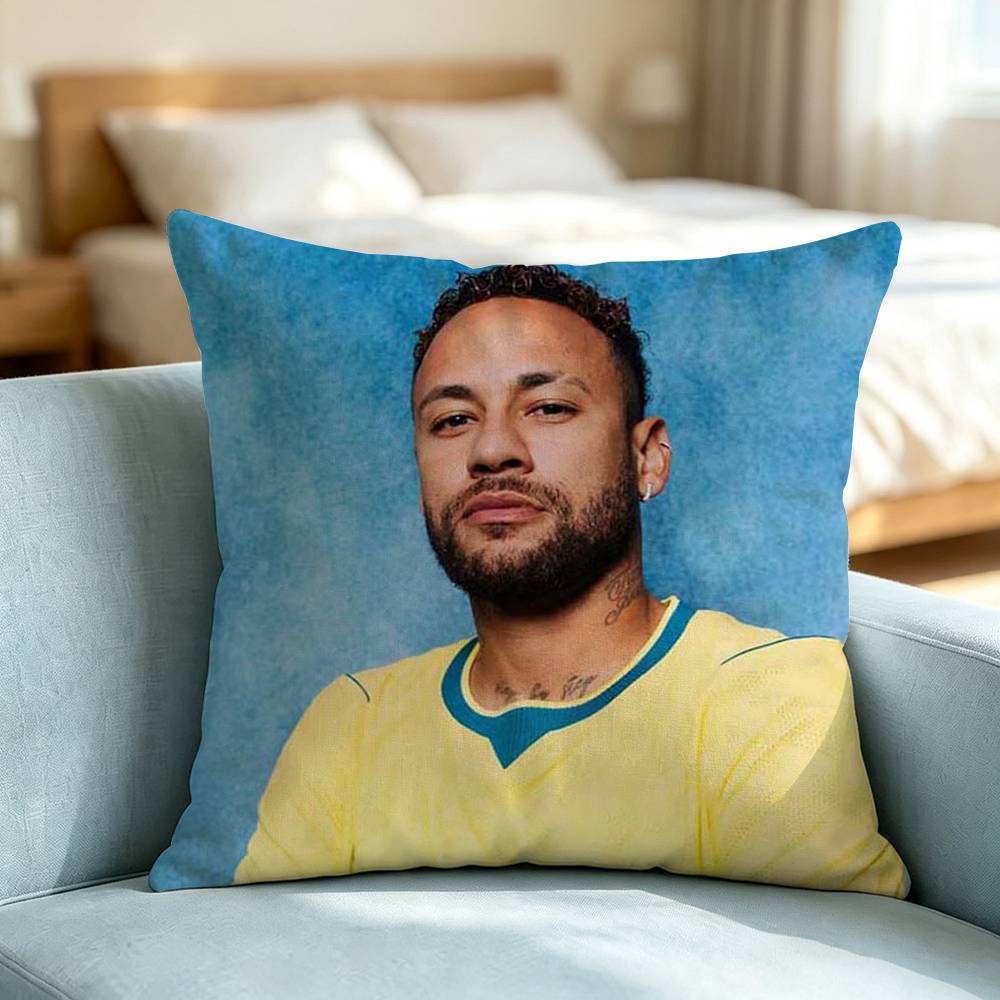 Neymar-R Football Sport-S Pillow Case Square Double-Sided Sofa Cushion Cover Bedroom Bedside Pillow Gift