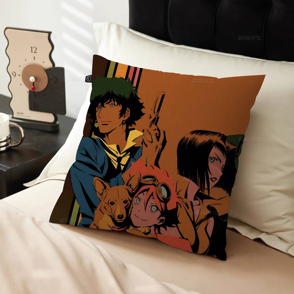 Capa de Almofada Anime C-Cowboy B-Bebop Polegadas Decoração Rústica Capas de Almofada de Lançamento para Decoração de Sofá