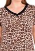 Women's Viscose Pajamas 2XL Short Sleeve 3/4 Pants For Summer Loose Leopard Print