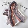 Women Scarf Autumn Winter Tie-Dye Scarf Soft Smooth Texture All-Weather Shawl Versatile Outdoor Accessory