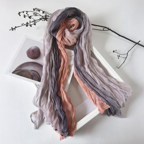 Women Scarf Autumn Winter Tie-Dye Scarf Soft Smooth Texture All-Weather Shawl Versatile Outdoor Accessory