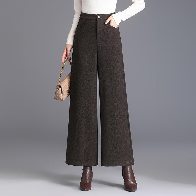 

Draping High-Waisted Woolen Straight Leg Trousers - Autumn/Winter 2025 Fashion 4XL