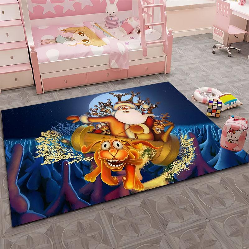 Funny Santa Claus Merry Christmas Carpet for Home Living Room Kid's Bedroom Sofa Doormat Kitchen Floor Rugs Anti-slip Decor Gift