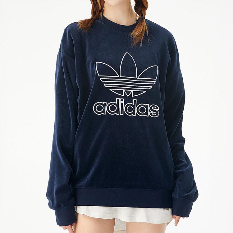 Adidas Originals CREW SWEATSHIRT Sweatshirts Women's Navy Blue Crew Neck Moderate Regular GD2285