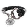 JMXD-European and American Popular Men's Metal Bracelet Hexagram Personalized Fashion Leather Jewelry