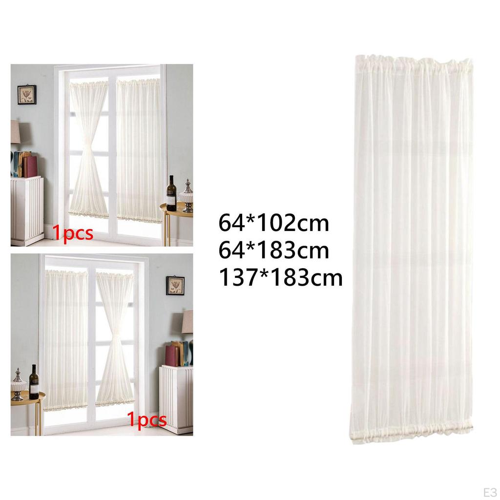 Elegant White Door Drapery Set with Rod Pockets for Home